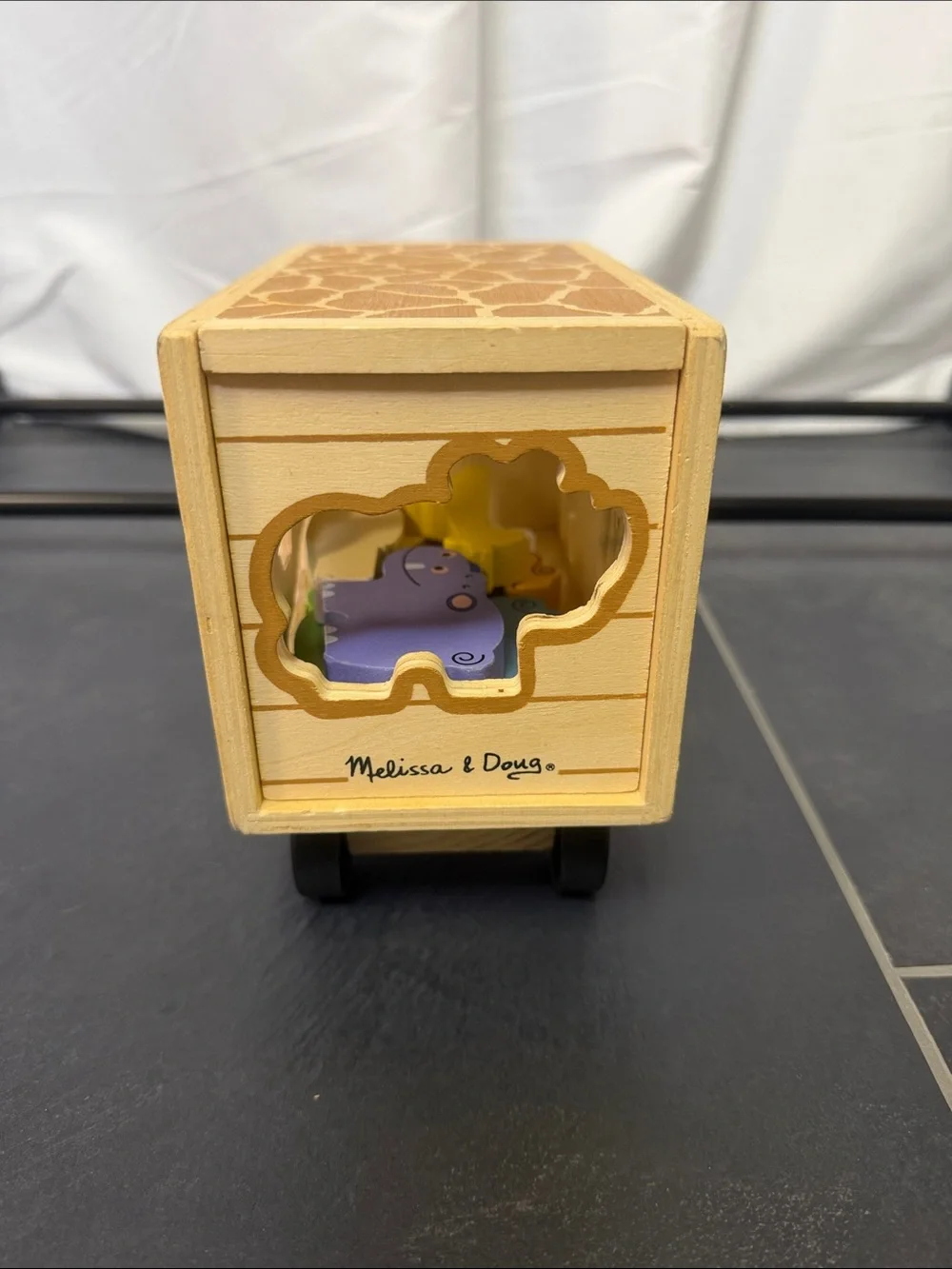 Melissa & Doug Animal Rescue Shape-Sorting Truck - Wooden Toy With 7 pieces